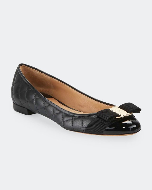 Varina Quilted Bow Ballet Flats